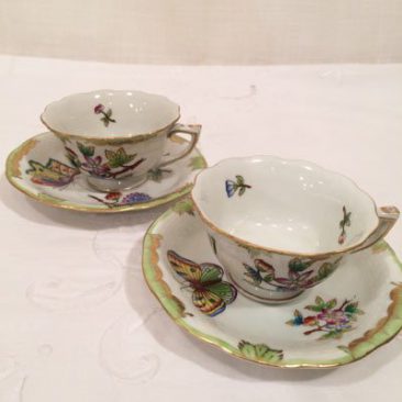 Herend Queen Victoria antique demitasse cups and saucers