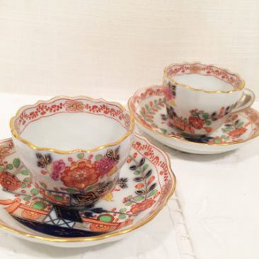 Six rare Meissen demitasse cups and saucers